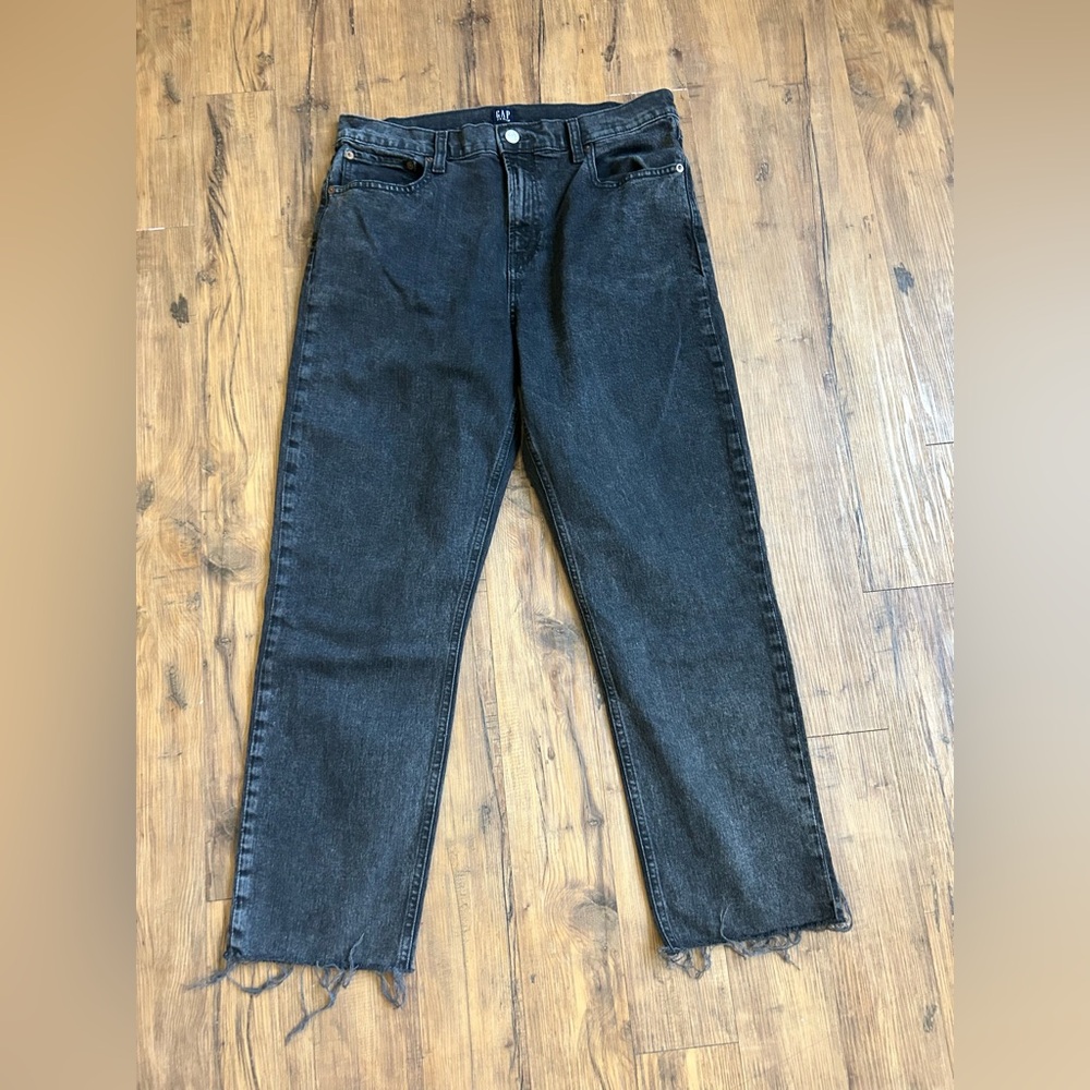 Gap 1969 Men's Black Washed frayed hem Jeans 31